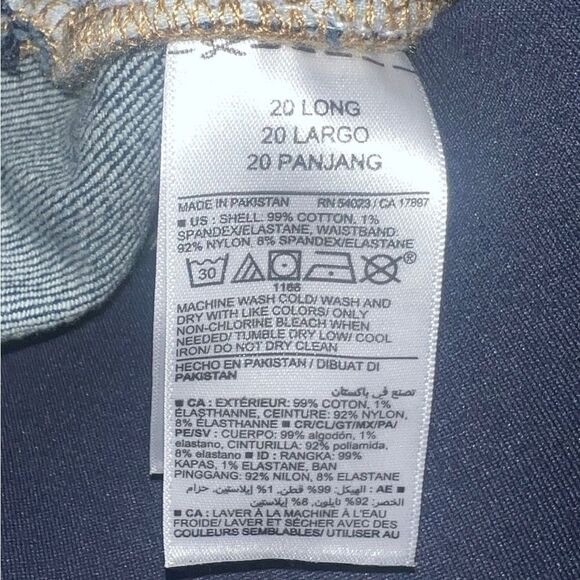 Old Navy Dark Wash Maternity Blue Jean Straight Leg Front Low Panel 20 Long NWOT - Picture 6 of 6